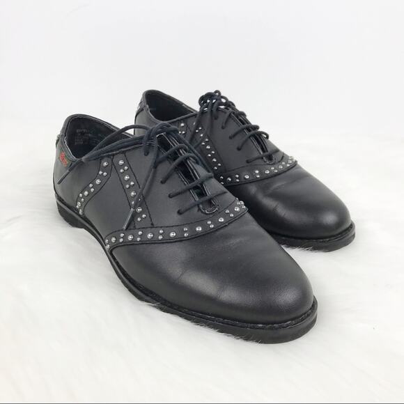 BASS Enfield Oxford Shoe Studded Black - Picture 1 of 5